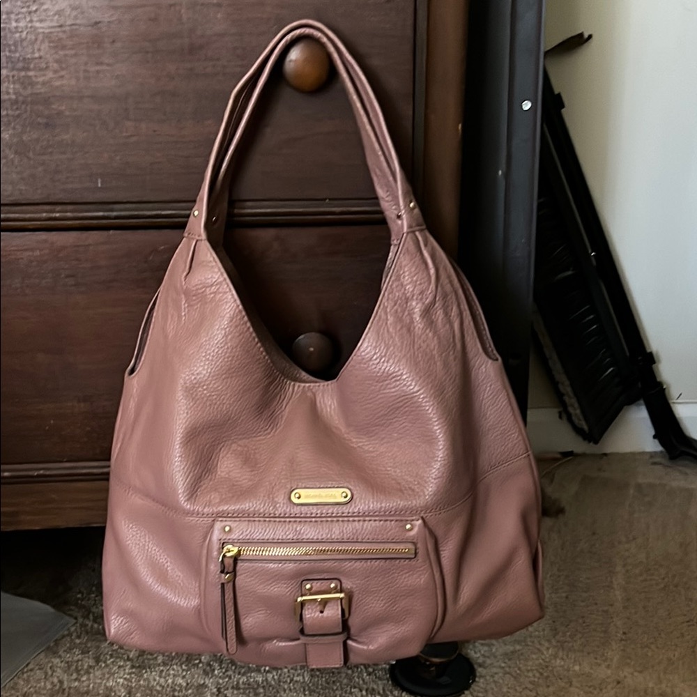 Michael Kors Pink Shoulder Bag with Gold Hardware